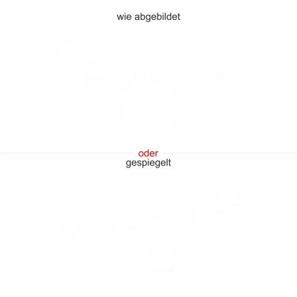 Aufkleber für die Heckscheibe mit Blumen Ornament und Schmetterling - Ansicht Ausrichtung und Farbauswahl