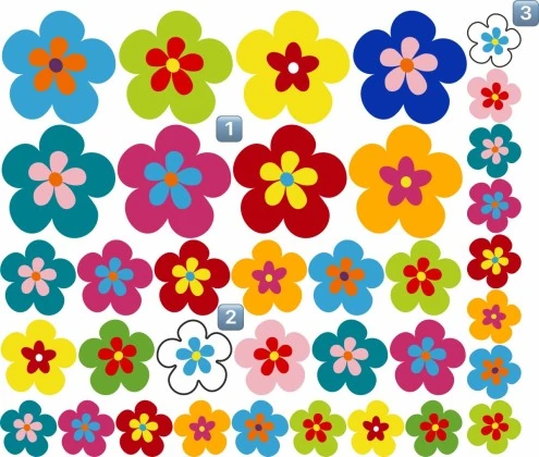 Hippie Blumen Aufkleber Set zur individuellen Platzierung