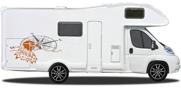 Preview: Auto Seitenaufkleber Adler mit Kompass | Set für beide Fahrzeugseiten Preview: Auto Seitenaufkleber Adler mit Kompass | Set für beide Fahrzeugseiten