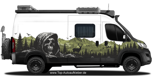 Klebefolie Bergmassiv mit Totenkopf