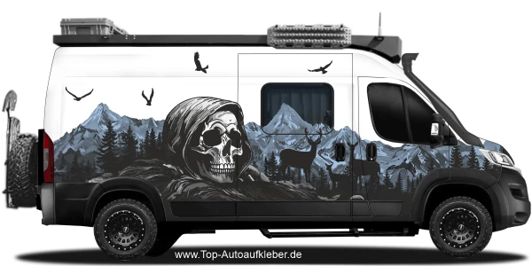 Klebefolie Bergmassiv mit Totenkopf