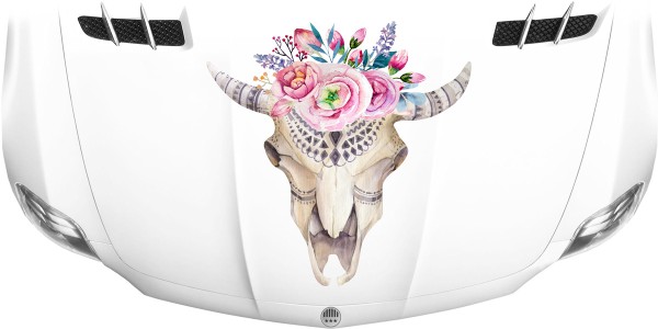 Dekoraufkleber Blumenschmuck mit Totenkopf