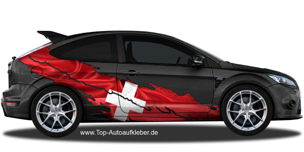 Preview: Klebefolie Flagge Schweiz | Autoaufkleber Set für beide Fahrzeugseiten Preview: Klebefolie Flagge Schweiz | Autoaufkleber Set für beide Fahrzeugseiten