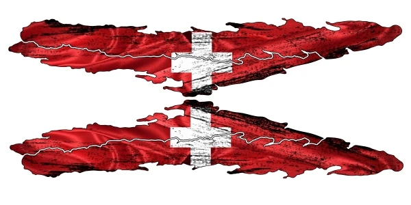 Klebefolie Flagge Schweiz | Autoaufkleber Set für beide Fahrzeugseiten