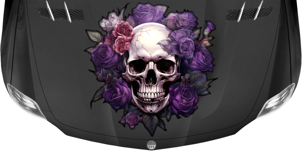 Preview: Klebefolie für Auto Rosen Totenkopf Preview: Klebefolie für Auto Rosen Totenkopf