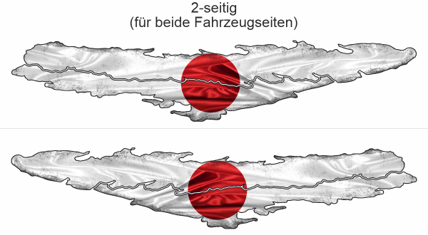 Preview: Klebefolie für Wohnmobil Flagge von Japan | Set für beide Fahrzeugseiten Preview: Klebefolie für Wohnmobil Flagge von Japan | Set für beide Fahrzeugseiten