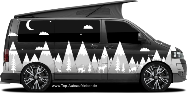 Preview: Klebefolie Moderne Berge | Set für beide Fahrzeugseiten Preview: Klebefolie Moderne Berge | Set für beide Fahrzeugseiten