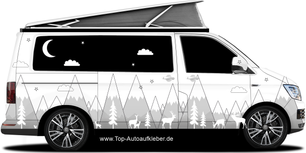 Preview: Klebefolie Moderne Berge | Set für beide Fahrzeugseiten Preview: Klebefolie Moderne Berge | Set für beide Fahrzeugseiten