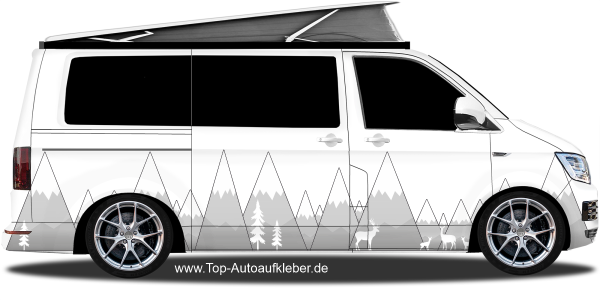 Preview: Klebefolie Moderne Berge | Set für beide Fahrzeugseiten Preview: Klebefolie Moderne Berge | Set für beide Fahrzeugseiten