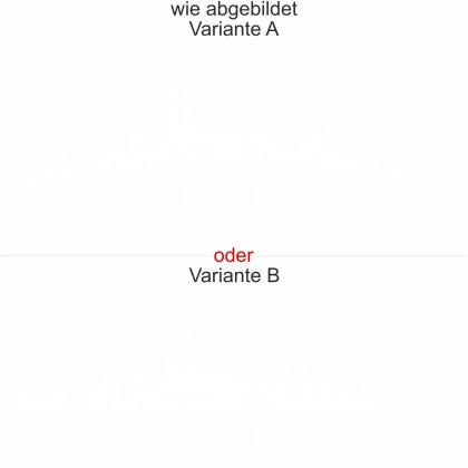 Münchner Skyline als Aufkleber für die Motorhaube Ihres Wagens - Ansicht Ausrichtung und Farbauswahl