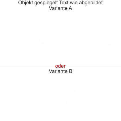 Münchner Skyline als Aufkleber für die Motorhaube Ihres Wagens - Ansicht Ausrichtung und Farbauswahl