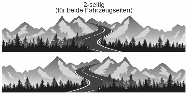Klebefolie Passstraße | Set für beide Fahrzeugseiten