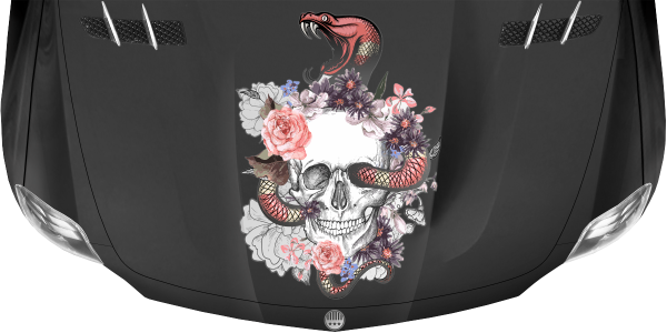 Preview: Klebefolie Schlangenmotiv mit Totenkopf Preview: Klebefolie Schlangenmotiv mit Totenkopf