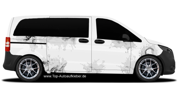 Preview: Klebefolie Splash auf hellem Camper - Ansicht Farbauswahl