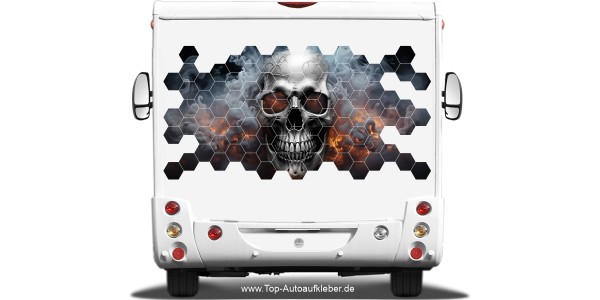 Preview: Klebefolie Totenschädel in Flammen