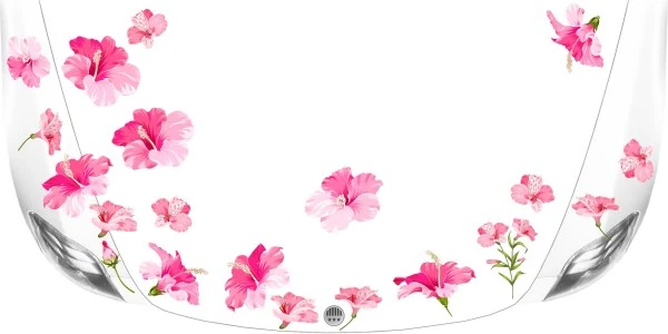 Aufkleber Blüten Set Hibiskus | Frei platzierbares Blumen Set
