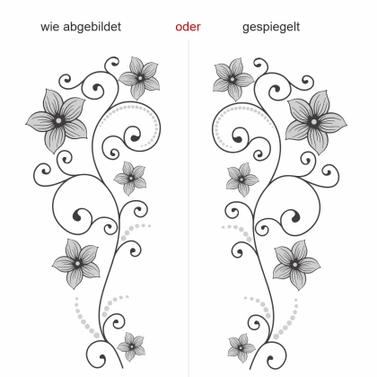 Motorhaubendekor mit buntem Blumenornament - Ansicht Ausrichtung