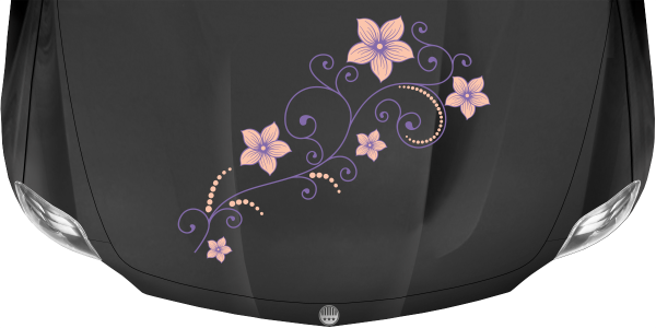 Preview: Motorhaubenaufkleber Buntes Blumenornament