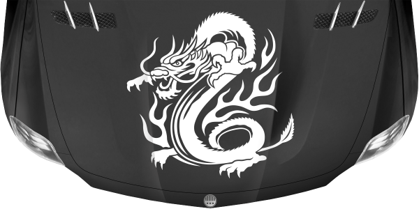 Preview: Motorhaubenaufkleber Drache Fluitare