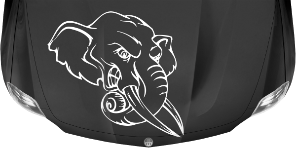 Preview: Motorhaubenaufkleber Elefant Preview: Motorhaubenaufkleber Elefant