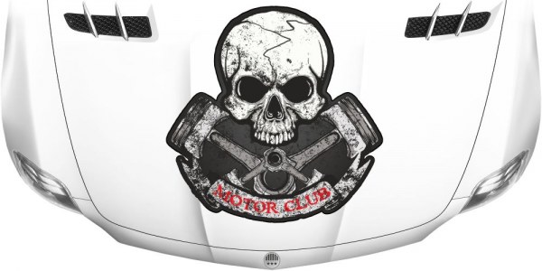 Motorhaubenaufkleber Totenkopf Motor Club