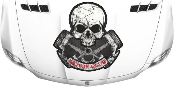Motorhaubenaufkleber Skull Motor Club