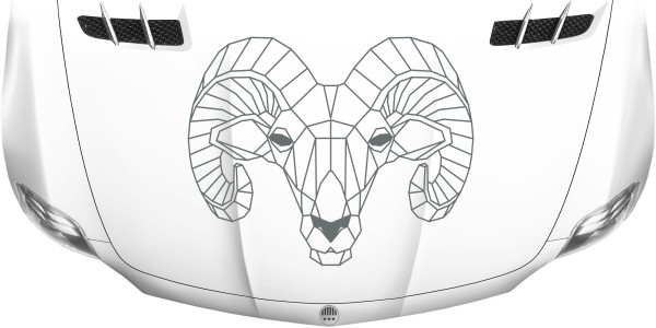 Folie für die Motorhaube mit Widderkopf Motiv