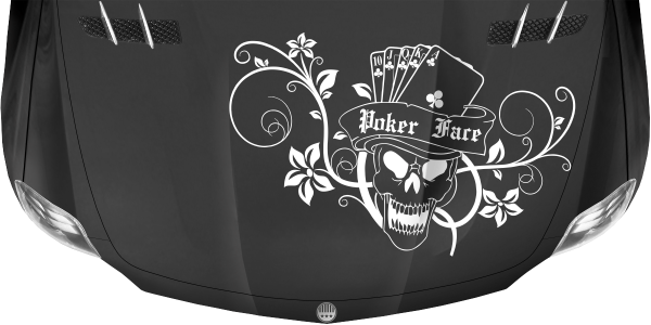 Preview: Motorhaubenaufkleber Poker Face