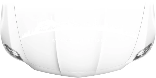 Motorhaubenaufkleber Skyline Baden-Württemberg auf heller Motorhaube - Ansicht Farbauswahl