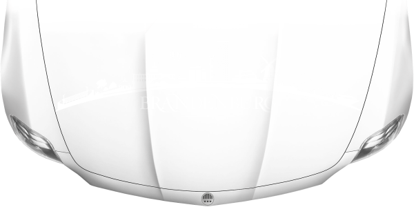 Preview: Motorhaubenaufkleber Skyline Brandenburg auf heller Motorhaube - Ansicht Farbauswahl