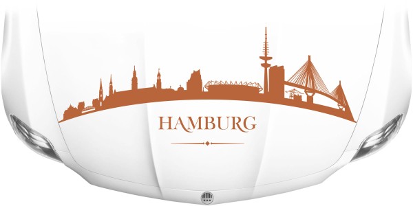 Hamburger Skyline als Aufkleber für die Motorhaube