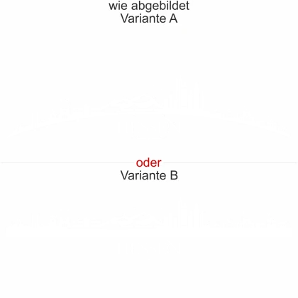 Motorhaubenaufkleber Skyline Hessen - wie abgebildet - Ansicht Farbauswahl - Varianten A und B