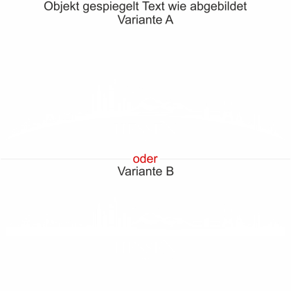 Motorhaubenaufkleber Skyline Hessen - gespiegelt - Text wie abgebildet - Ansicht Farbauswahl - Varianten A und B