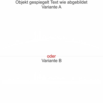 Motorhaubenaufkleber Skyline Hessen - gespiegelt - Text wie abgebildet - Ansicht Farbauswahl - Varianten A und B