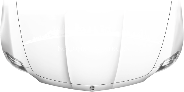 Preview: Motorhaubenaufkleber Skyline Nordrhein-Westfalen auf heller Motorhaube - Ansicht Farbauswahl