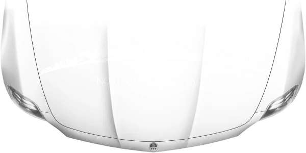 Motorhaubenaufkleber Skyline Nordrhein-Westfalen auf heller Motorhaube - Ansicht Farbauswahl