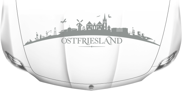 Motorhaubenaufkleber Skyline Ostfriesland