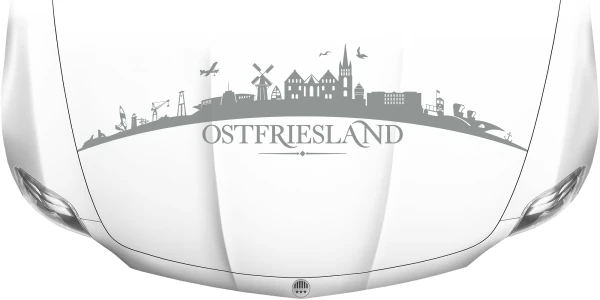 Motorhaubenaufkleber Skyline Ostfriesland