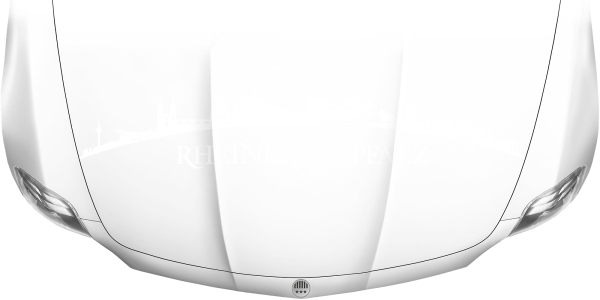 Preview: Motorhaubenaufkleber Skyline Rheinland-Pfalz auf heller Motorhaube - Ansicht Farbauswahl