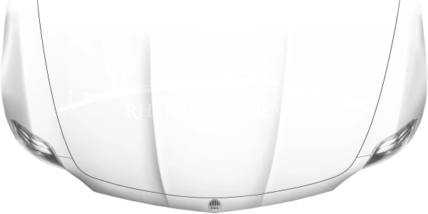 Motorhaubenaufkleber Skyline Rheinland-Pfalz auf heller Motorhaube - Ansicht Farbauswahl