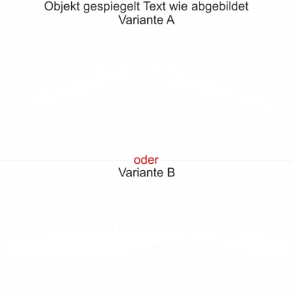 Motorhaubenaufkleber Skyline Ruhrgebiet - gespiegelt - Text wie abgebildet - Ansicht Farbauswahl - Varianten A und B