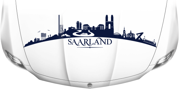 Motorhaubenaufkleber Skyline Saarland