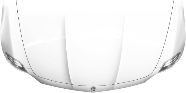 Preview: Motorhaubenaufkleber Skyline Sachsen auf heller Motorhaube - Ansicht Farbauswahl