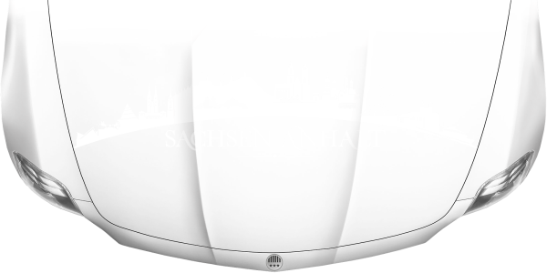 Preview: Motorhaubenaufkleber Skyline Sachsen-Anhalt auf heller Motorhaube - Ansicht Farbauswahl