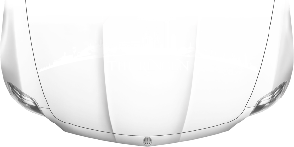 Preview: Motorhaubenaufkleber Skyline Thüringen auf heller Motorhaube - Ansicht Farbauswahl