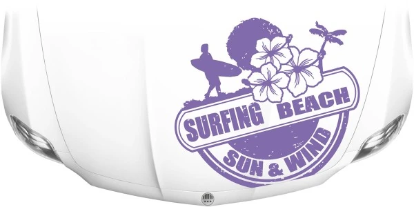 Motorhaubenaufkleber Surfing Beach