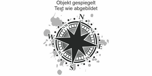 Autofolie für die Motorhaube mit Kompass - Ansicht Ausrichtung