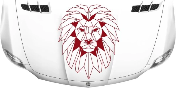 Folie für die Motorhaube mit Löwenkopf Motiv