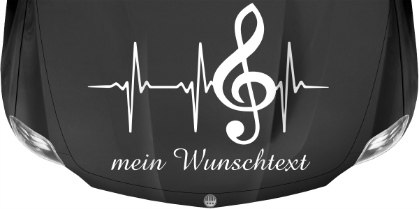 Preview: Motorhaubendekor Musik mit Wunschtext Preview: Motorhaubendekor Musik mit Wunschtext