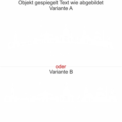 Autoaufkleber für die Motorhaube mit Dresdner Skyline - Ansicht Ausrichtung mit Farbauswahl und Variante